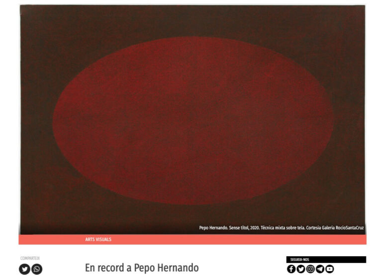 Artículo En record a Pepo Hernando El Temps de les Arts